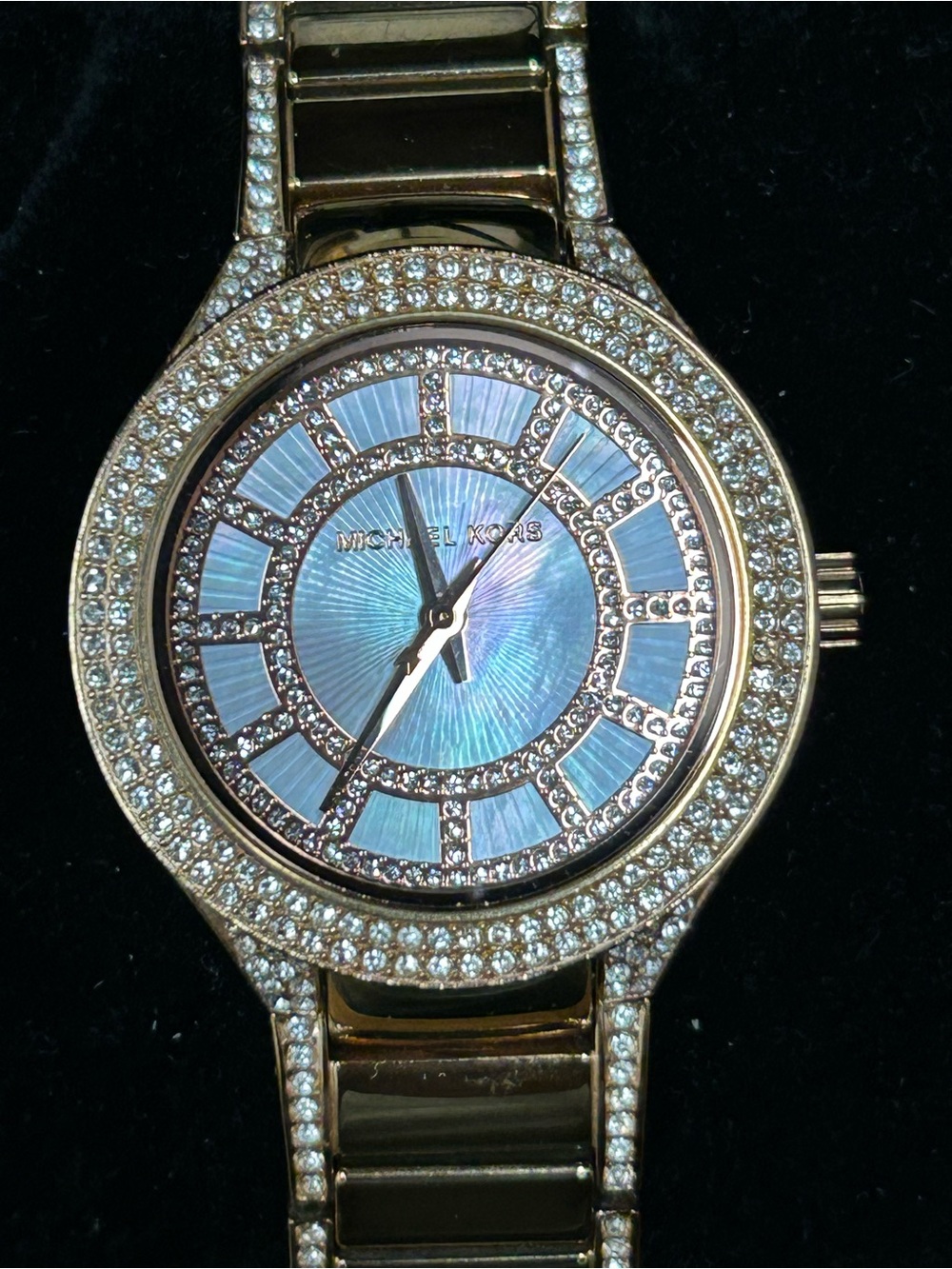 Michael Kors Women's Rose Gold & Crystal  Watch with Mother-of-Pearl Dial